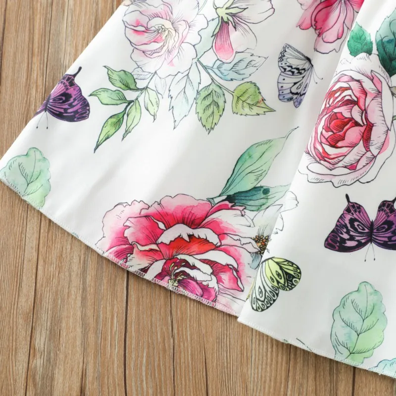 

Kids Girls Clothes Summer Lace Sleeveless Strapless Floral Stitching Skirt Princess Dress 1-6 Years