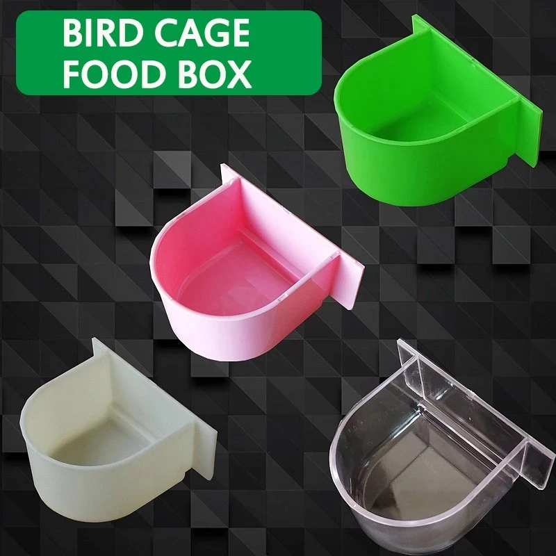 

New pet supplies bird cage food trough bird feeder green transparent semicircular food container bird cage accessories J6A5128