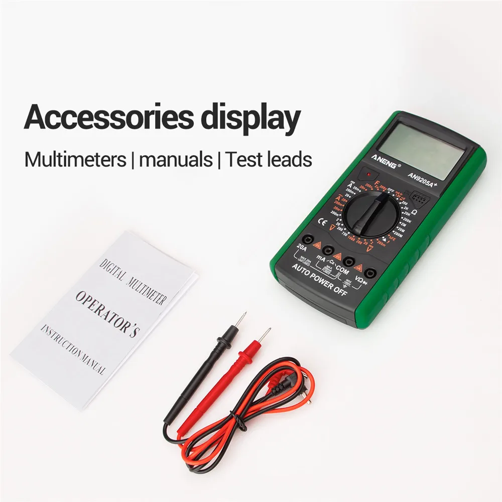 

AN9205A Digital Multimeter AC/DC Ammeter Profesional Transistor Tester Electrical current Volt Tester Meter Auto Range Ture RMS