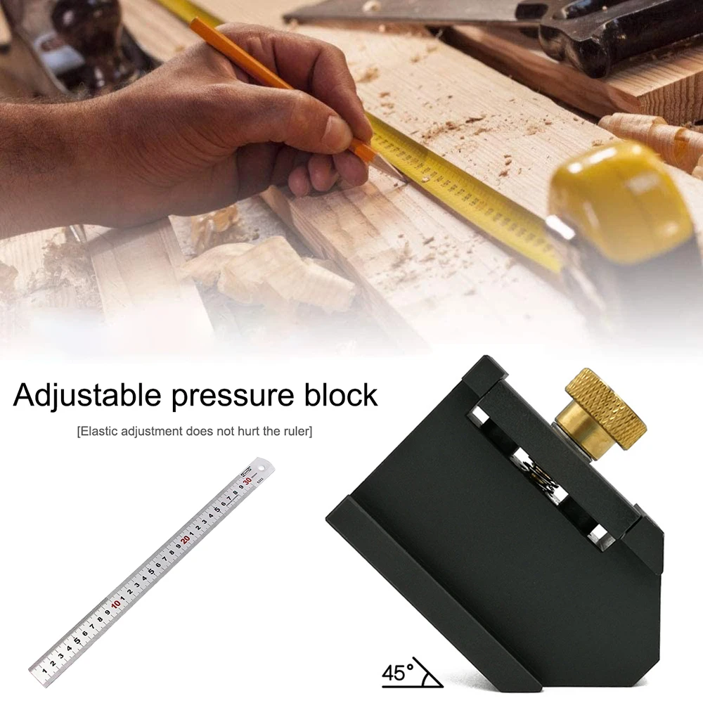 

Угловой грибер из алюминиевого сплава, стальная линейка, позиционирующий блок, деревообрабатывающие линии, калибр для столярных работ, изм...