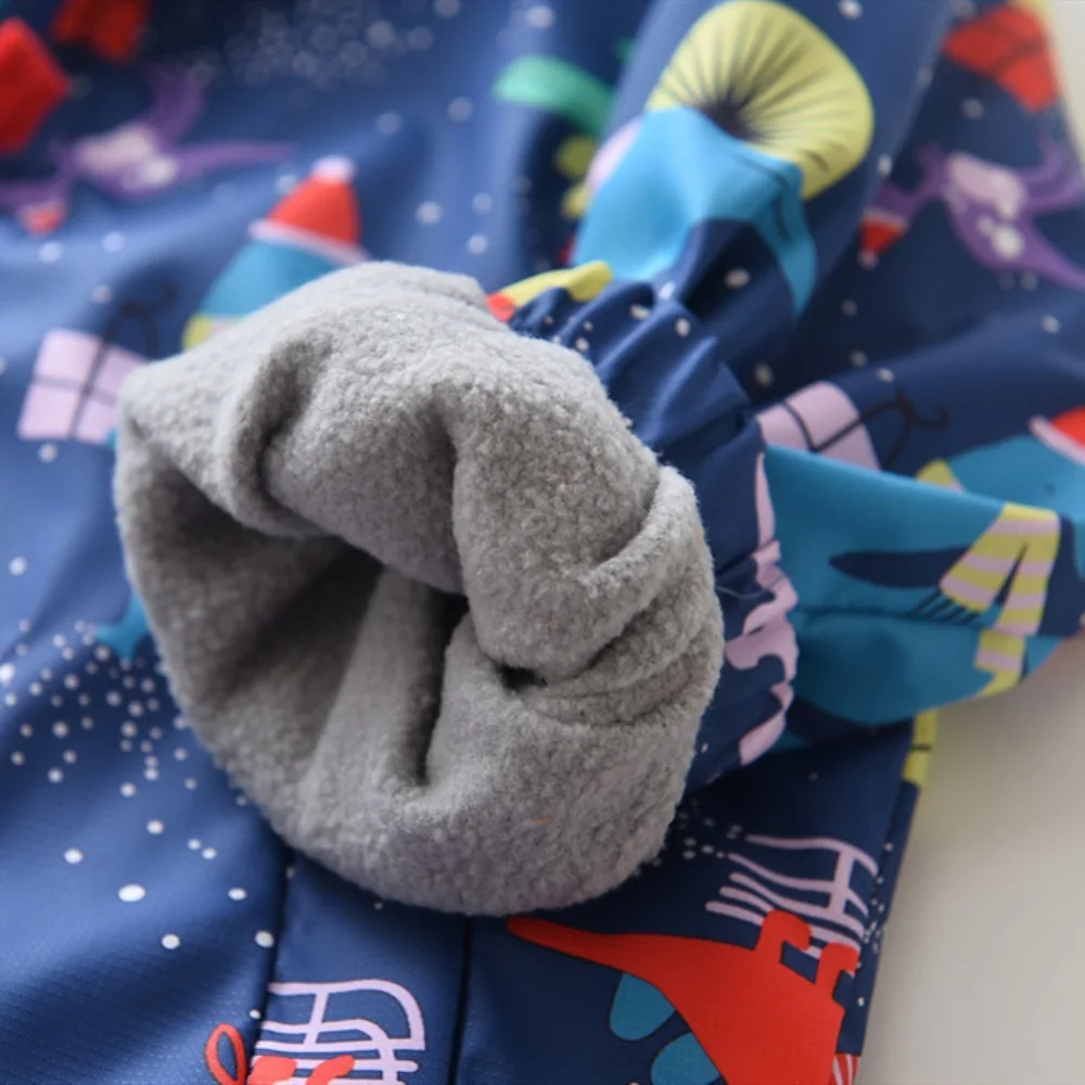 Осенняя ветровка для маленьких девочек с рисунком динозавра бархатная Детская