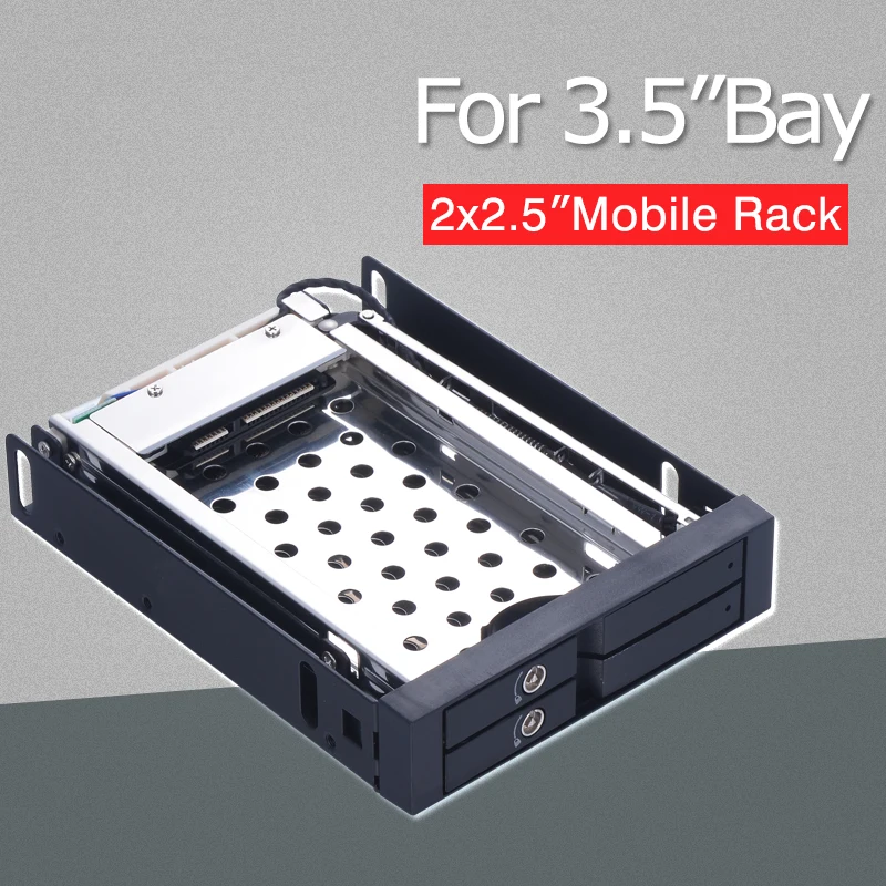 Uneatop алюминиевый 2x2," SATA лоток-меньше горячей замены SSD HDD мобильный стеллаж для 3,5" флоппи отсек жесткий диск чехол