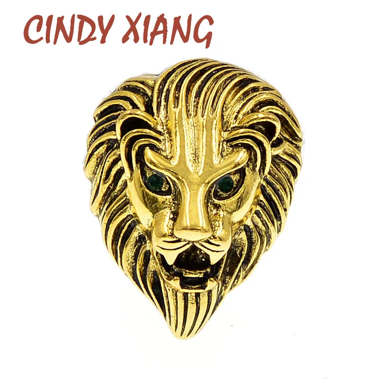 CINDY XIANG винтажные броши в виде головы льва с зелеными глазами для мужчин и женщин