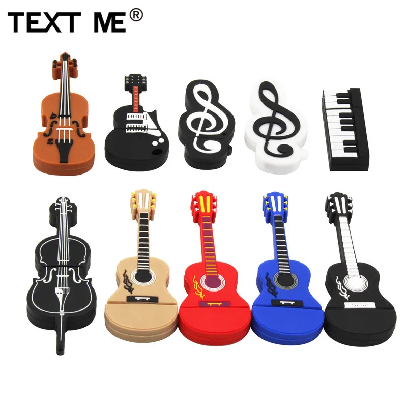 

TEXT ME Cartoon usb 2.0 Musical instrument piano guitar note violin 64GB USB flash drive pen drive 4GB 8GB 16GB 32GB U disk