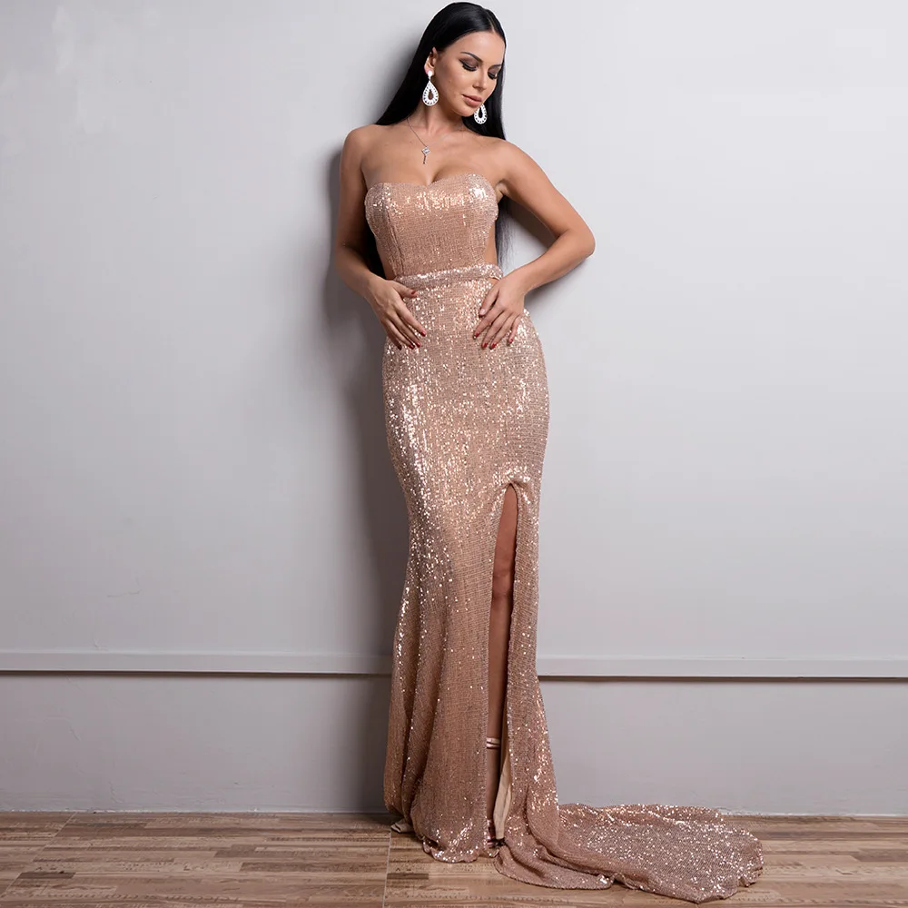 

Sexy Sequined Black Evening Dresses 2019 Long Mermaid Sleeveless Backless Special occasion Party Prom dresses Evening Gowns