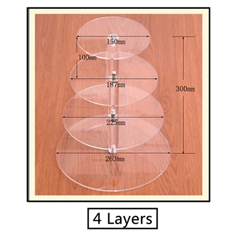 Прозрачная акриловая подставка для торта, 3, 4, 5, 6/7 уровней