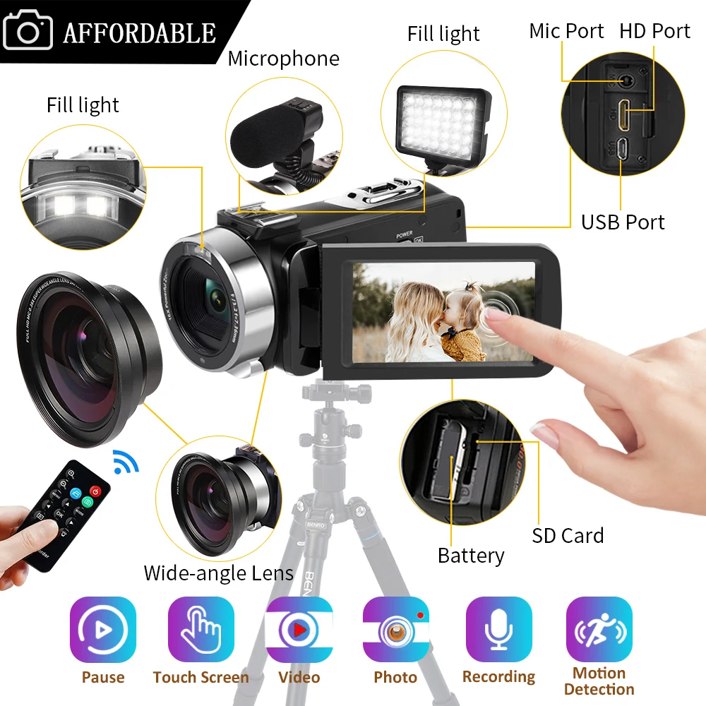 Видеокамера Handycam 30 Мп с сенсорным экраном и 16 камерами | Электроника