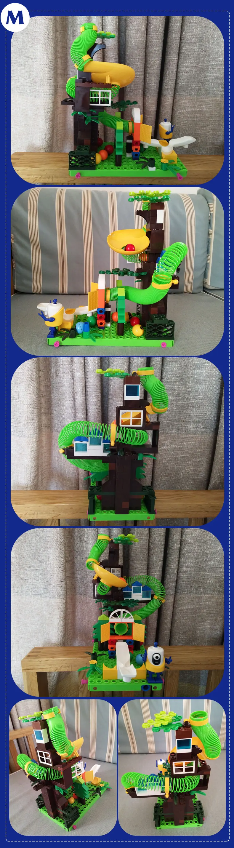 Детские блестящие 65-203 шт мраморные беговые дорожки Duplo DIY блоки игрушки строительные блоки весенние горки для детей мальчик девочка подарок на день рождения