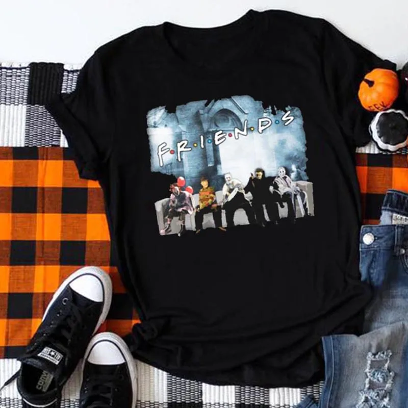 

Horror Toy Halloween Tshirt Plus Size Women Horror Characters Friends Halloween Gift Tops Gothic Womens Clothing Print 2020 new
