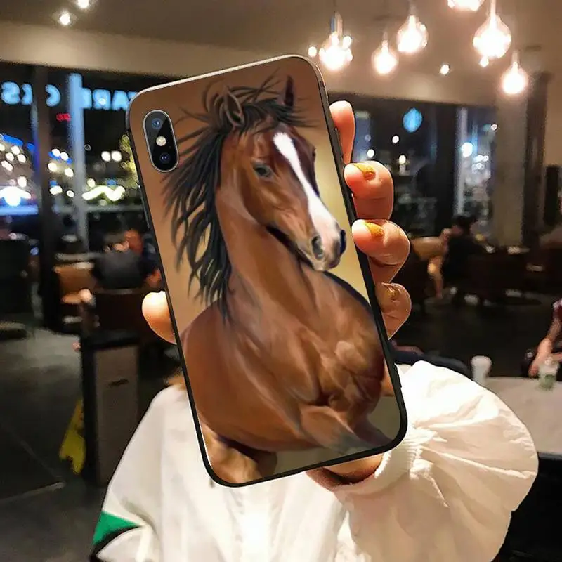 

Watercolor Horse Horses Running shell Phone Case for iPhone 11 12 pro XS MAX 8 7 6 6S Plus X 5S SE 2020 XR