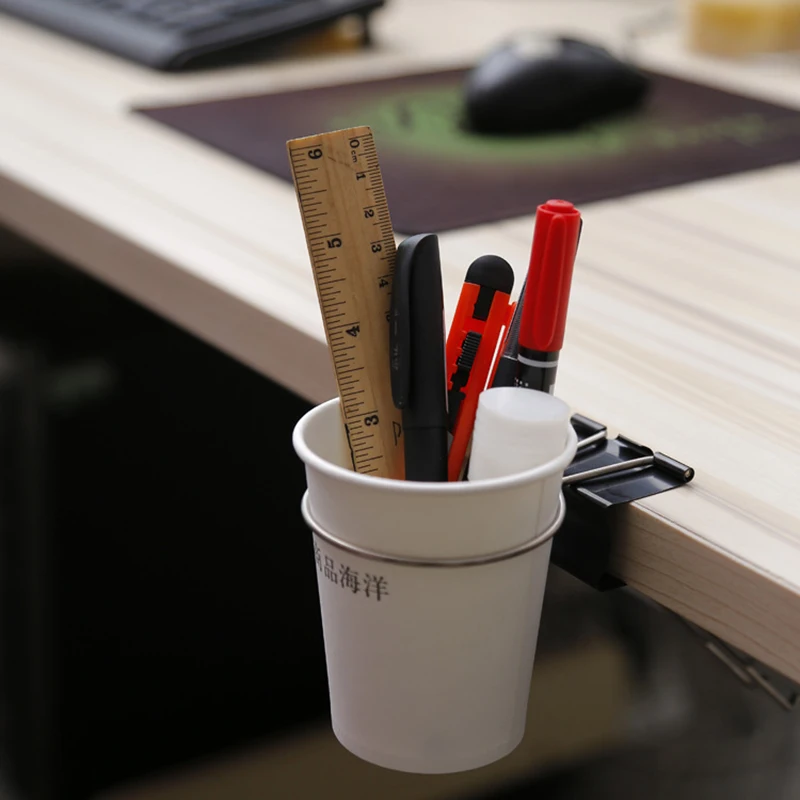 

5/10/20 PCS Multifunctional Binder Clip with Cup Holder Rack Detachable Keychain Hook Office Accessory for Hanging