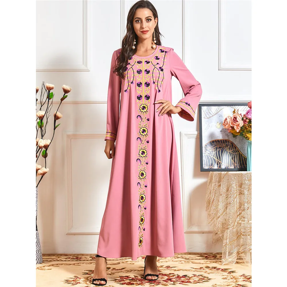 

Muslim Women Hijab Dress Abaya Dubai Turkey Kaftan Ramadan Party Gown Arabic Robe Eid Islamic Clothing Vestidos Moroccan Dresses