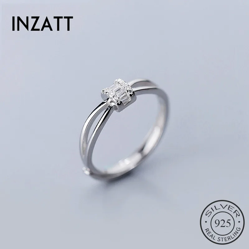 INZATT Настоящее серебро 925 проба кольцо с цирконом для модных женщин вечерние милые