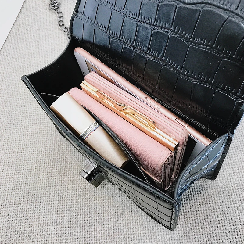 

Stone Pattern Crossbody Bags For Women 2019 Fashion Small Solid Colors Shoulder Bag Female Handbags and Purses With Handle New