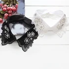 Элегантный жемчужный белый цветочный жемчужный ложный воротник Модная рубашка свитер Съемный ложный воротник вышивка кружева ложный воротник