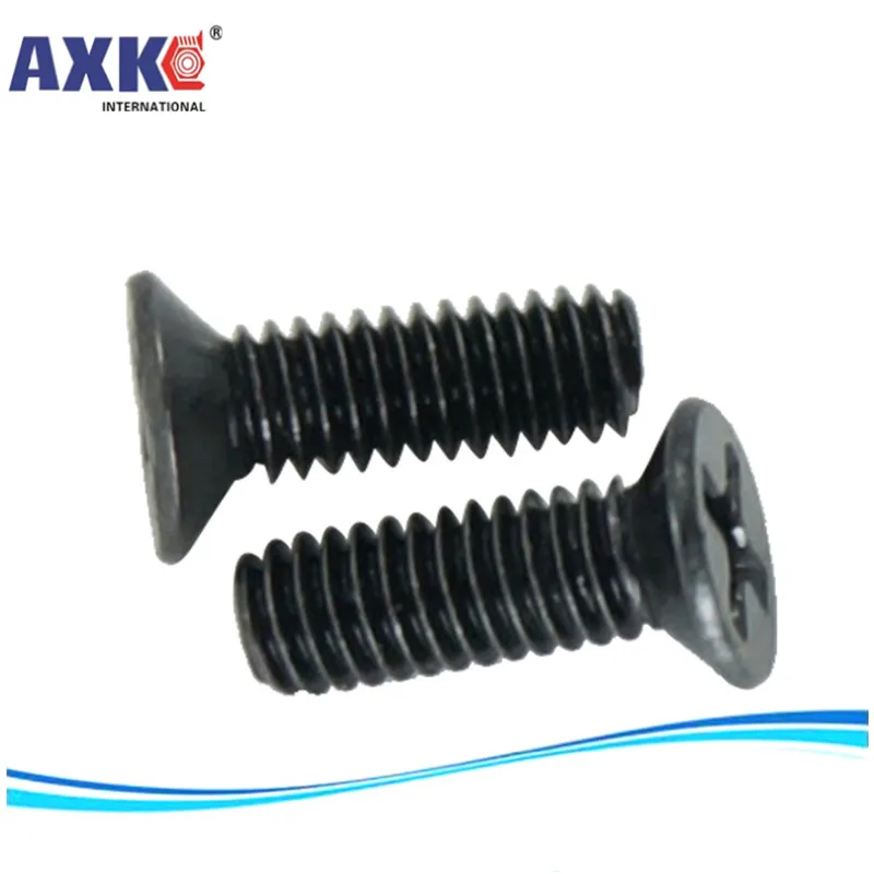 AXK M1.2 M1.4 M1.7 M2 M2.3 M2.6 M3 Philips саморезы с потайной плоской головкой черные КБ