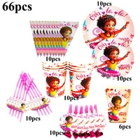66pcs fancy nancy birthday party decorations fancy nancy disposable tableware party decor disposable blowouts straws plates cups