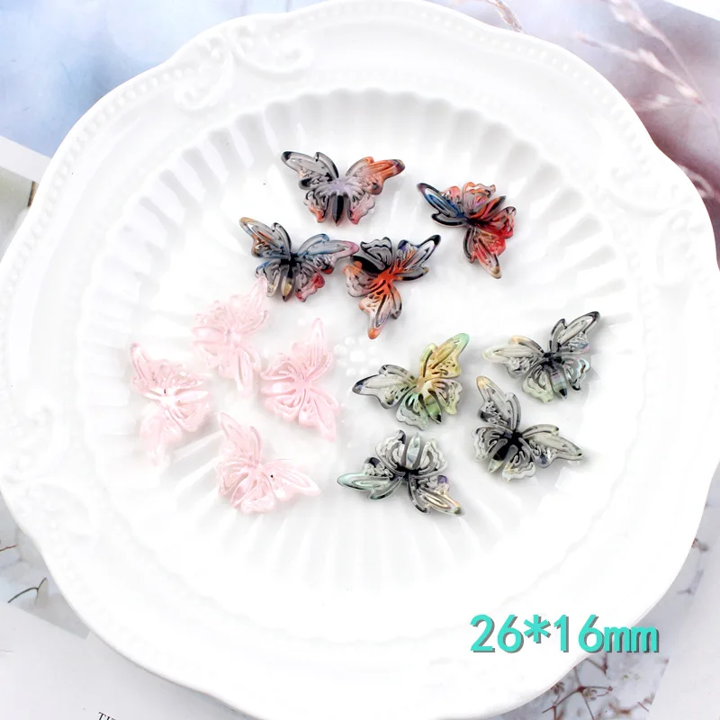 

Cute 3D Colorful Butterfly Resin Cabochons Scrapbooking DIY Jewelry Craft Decoration Accessories