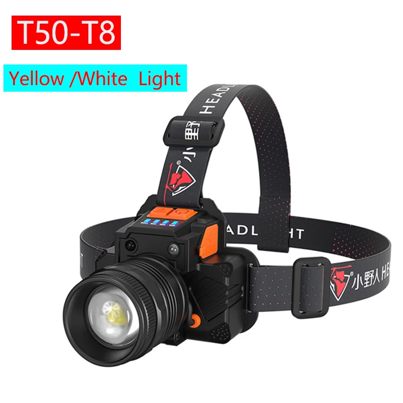 

Headlamp LED Flashlight USB Rechargeable Head lamp Super Bright Outdoor T50- T8 L9 Fishing Headlight Head Torch Campping Light