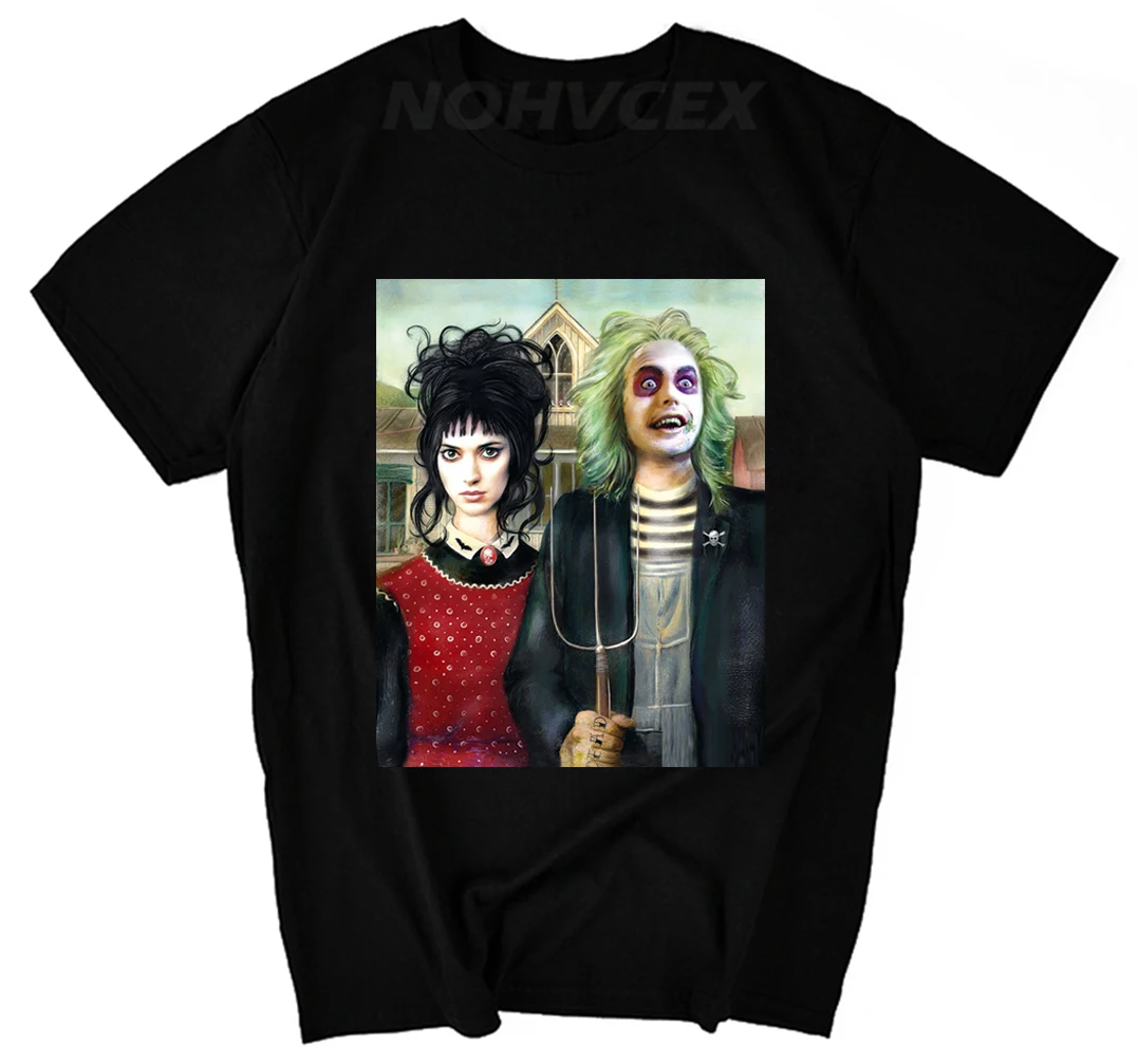 Beetlejuice NEVER TRUST THE Live классический культовый фильм 1980'S с коротким рукавом мужские футболки
