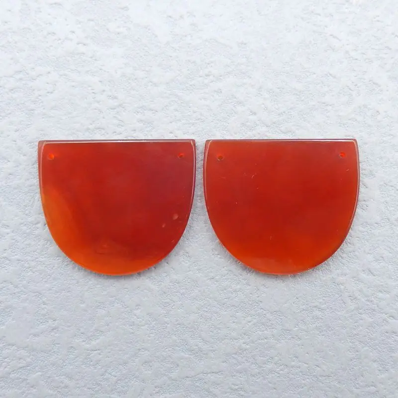 

Natural Stone Red Agate Gemstone Double Holes Earrings For Women 35x30x3mm 15g
