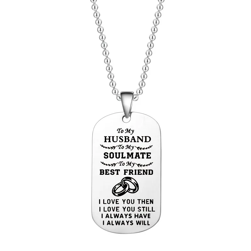 

Family Pendant Necklace Retirement To My Son Dad Love Husband Wife Lover Grandpa Brother Friend Stainless Steel Necklaces