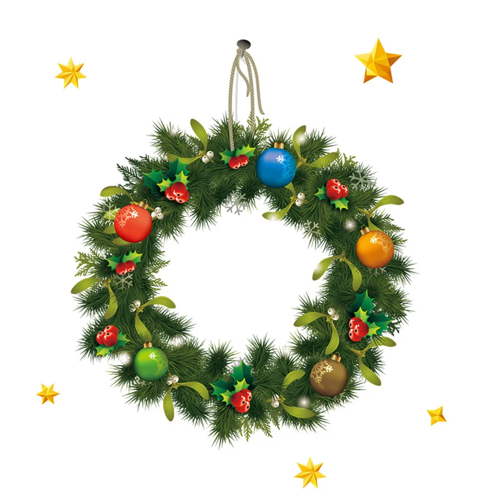 Рождественские рождественские украшения для дома Kerst год Счастливого Рождества бытовая комната Рисунок-Наклейка на стену Декор Наклейка Съемная#37