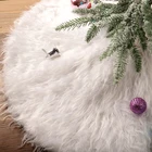 78-122 см юбка на рождественскую елку, круглый белый красный коврик, напольный коврик для домашнего декора 2021, Рождество, Новый год 2022