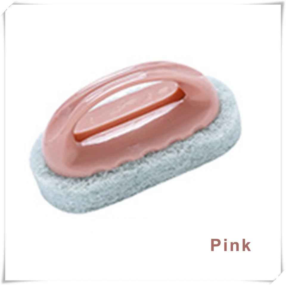 sponge brush pink MSJO губка щетка для посуды Ванная комната Кухня окно Туалет скруббер Очиститель специальный толстый хлопок микрофибра чистящие губки - Цвет: sponge brush pink