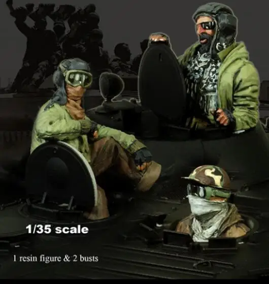 1/35 сборный Набор фигурок из смолы 3 танкера (1 фигурка и 2 жила)|Наборы для сборки