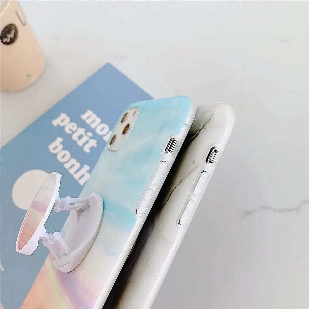 

3D Cute Bling Glitter Soft Clean Case Back Cover for Iphone 11 Pro Max XR X XS 6s 7 8 Plus Stand Holder Socket Fitted Case