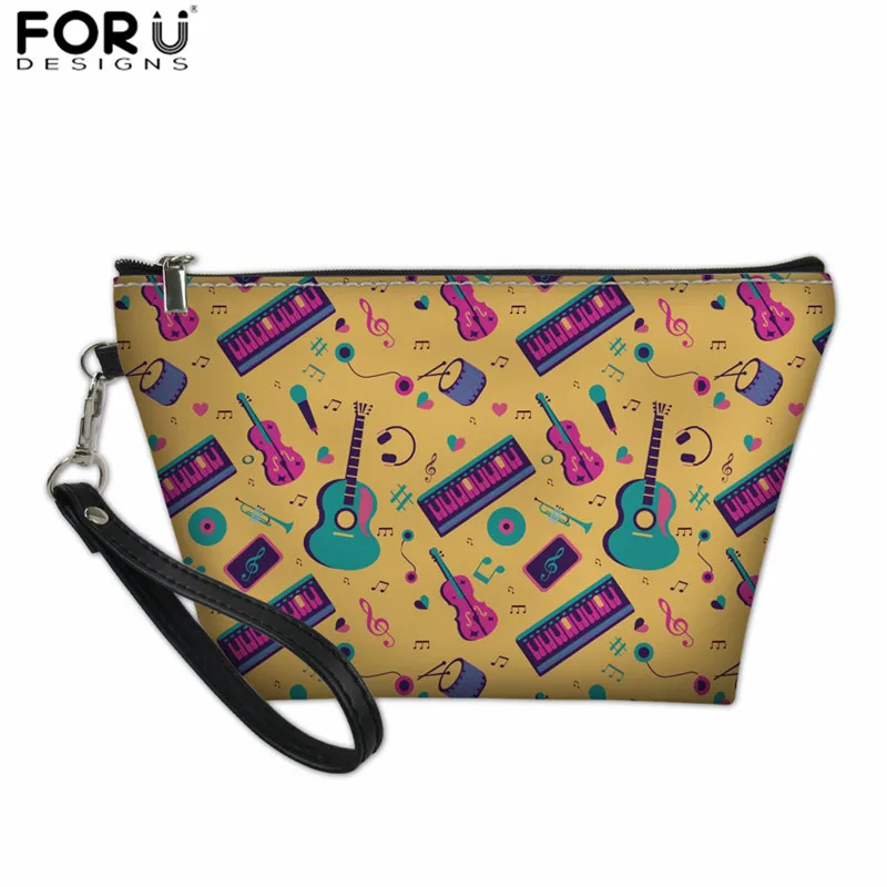 XM2176Z8 FORUDESIGNS Women Makeup Pouch Organizer Travel Toiletries Bag Piano Notes Waterproof Small Bags for Ladies Handbag Cosmetic Bag - Color: XM2176Z8