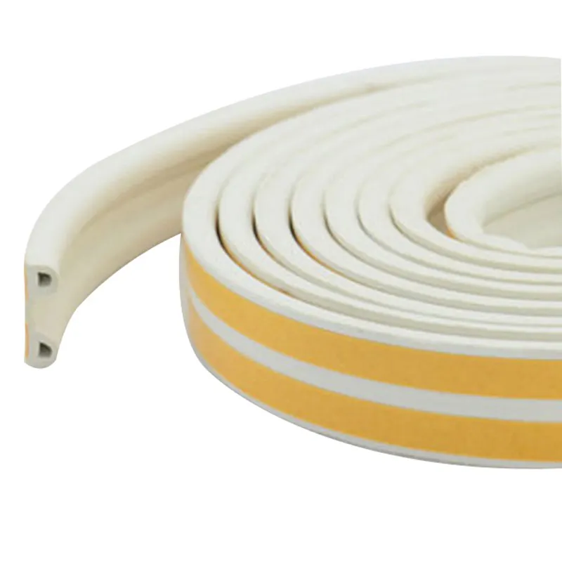 white P Strips 1 шт. 5 м D Тип уплотнительная лента самоклеющиеся уплотнительные полосы пена Осадка Excluder самоклеющиеся окна двери уплотнение полосы аппаратные средства инструменты - Цвет: white P Strips