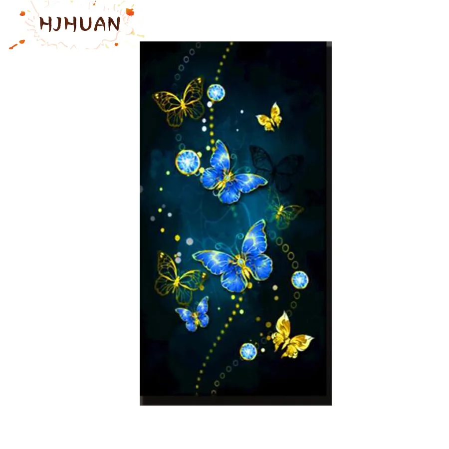 5D DIY Diamond Painting Golden butterfly Full Square round drill Home Decoration Diamond embroidery cross stitch Handcraft Art