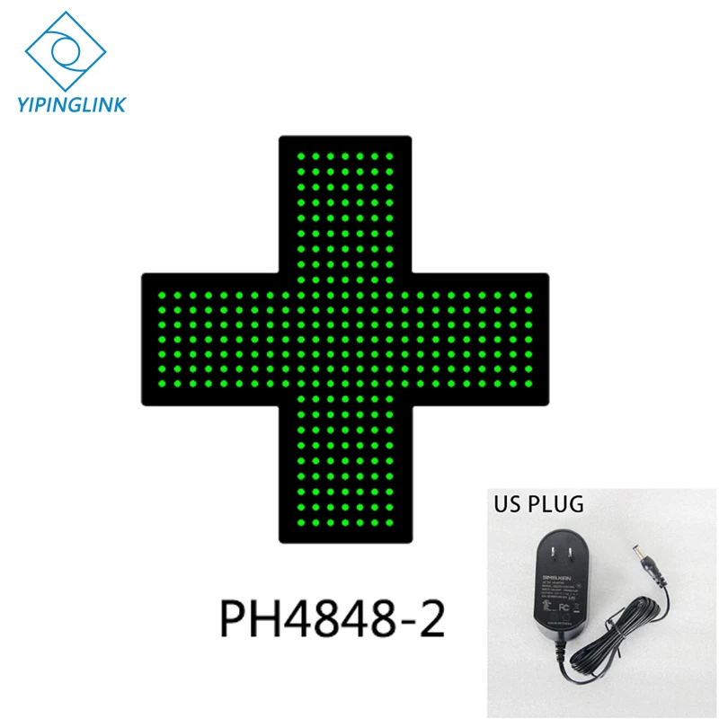 PH4848-2-US PLUG Зеленый синий светодиодный знак Креста высокой яркости маленький размер 48*48 см медицинский магазин Неоновый крест Крытый крест доска - Мощность в ваттах: PH4848-2-US PLUG