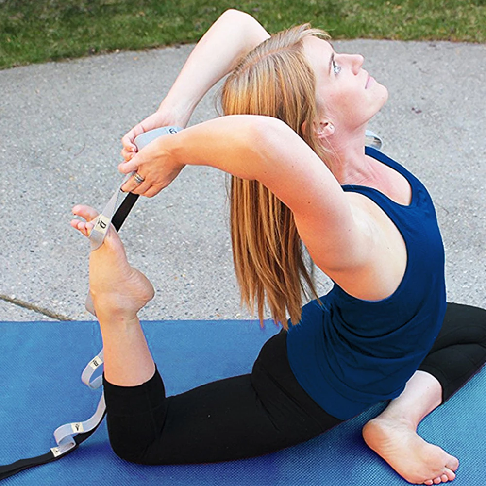 

Stretch Strap 10 Loops Non-Elastic Band Soft Extra Thick Home Workout Stretching Strap for PT Yoga Pilates Dance in stock