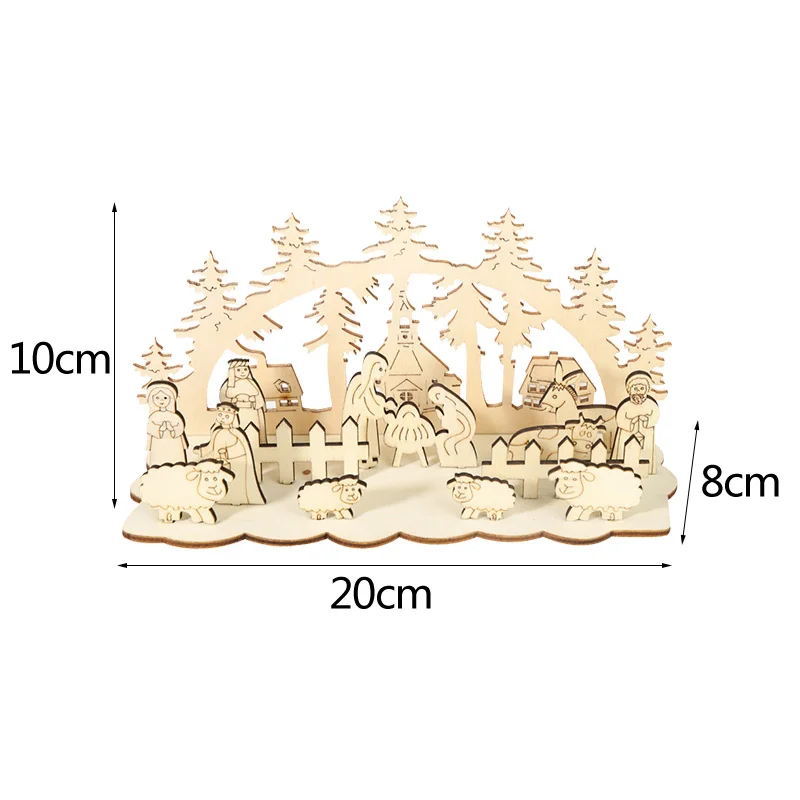 1 шт. креативные DIY трехмерные деревянные украшения золотые Семейные фигурки