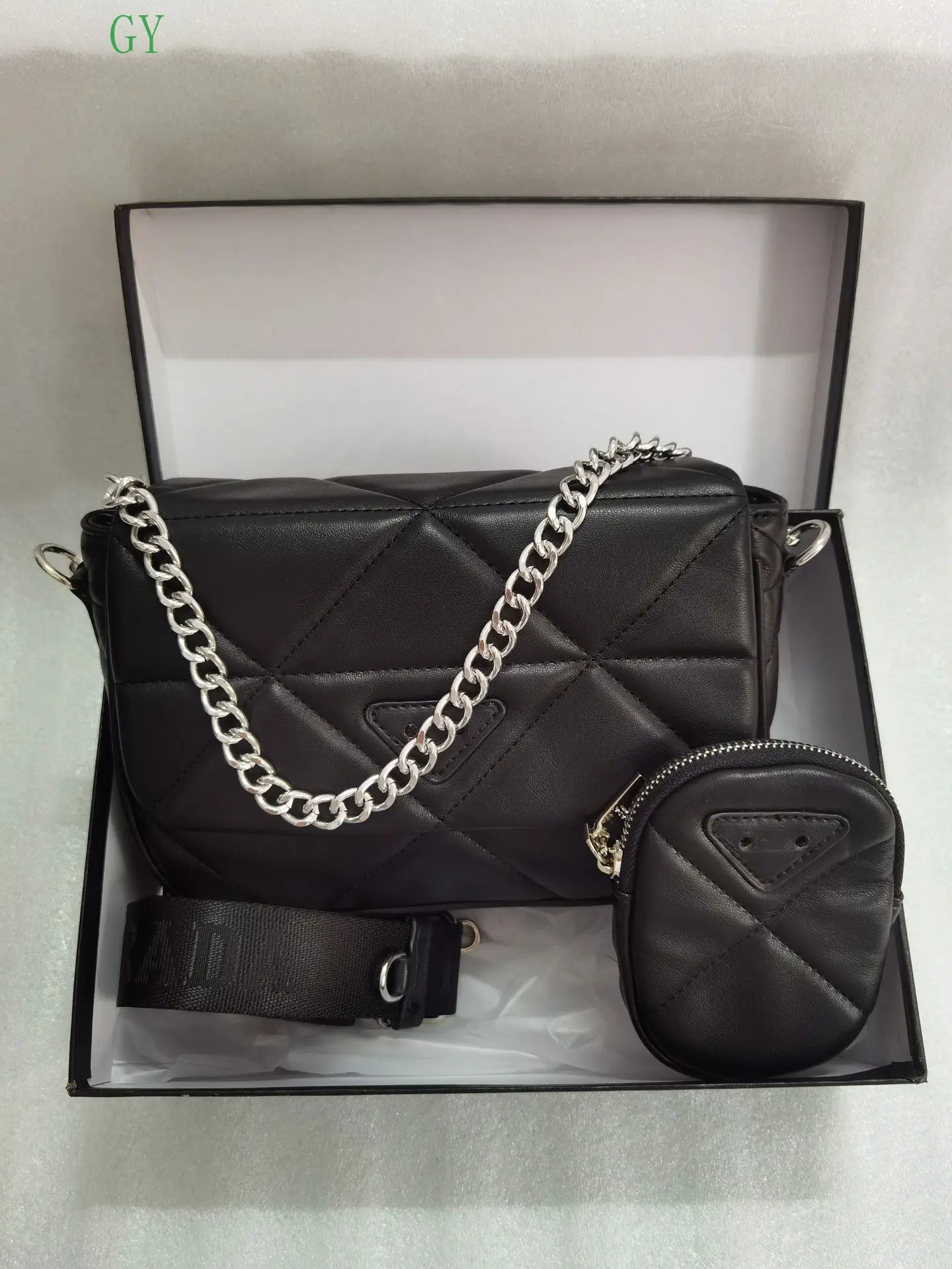 

2021 new multi-color lattice diagonal handbags