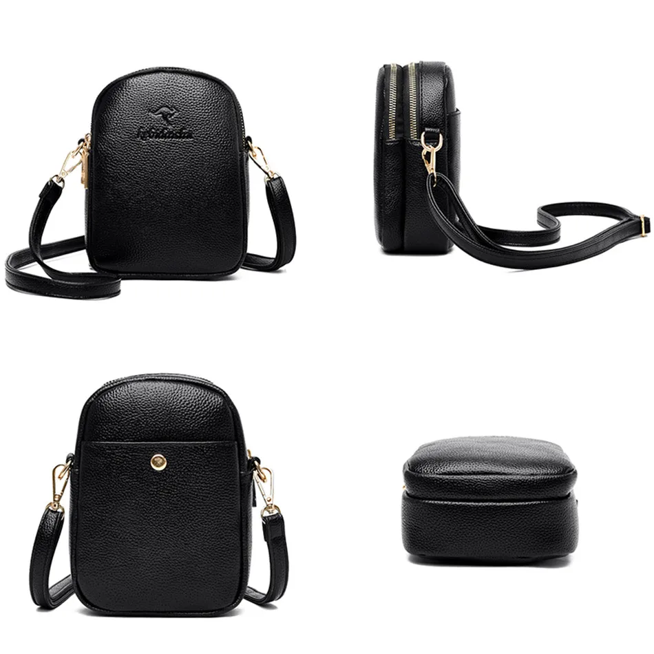 Роскошные дамские сумочки из мягкой кожи Дизайнерские однотонные сумки через