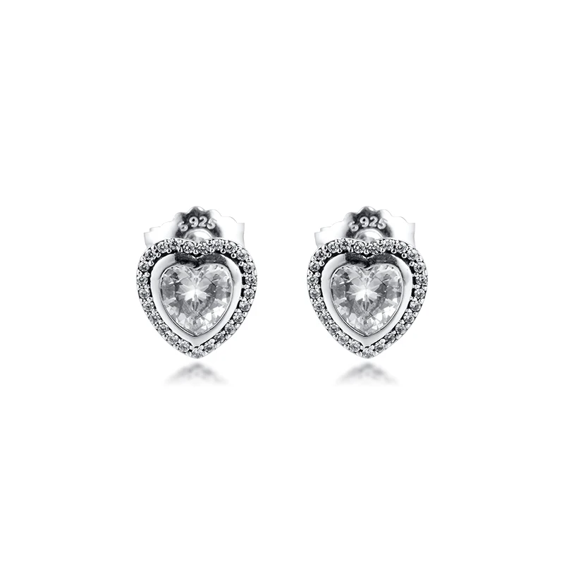 Женские сверкающие серьги гвоздики из серебра 925 пробы|925 earrings|silver earringsearrings for women |