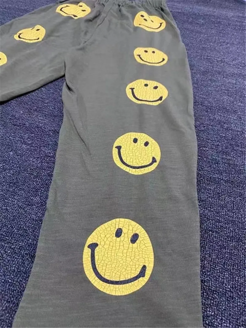 

Pants Joggers KAPITAL Men Women Cracked Print Kanye West Sweatpants Cotton Streetwear Pants mens clothing