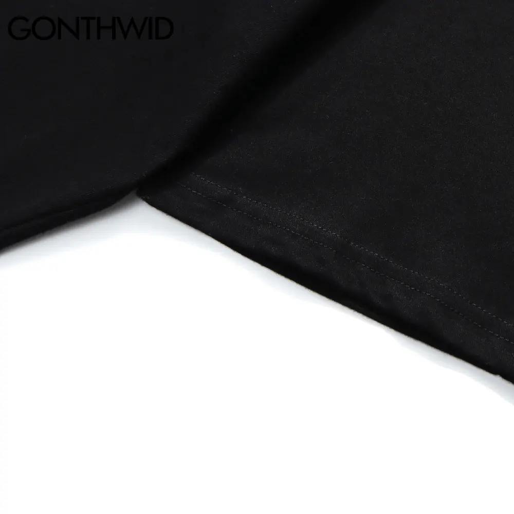 

GONTHWID T-Shirts Summer Men Streetwear Hip Hop Harajuku Graffiti Rabbit Print Tees Shirts Cotton Casual Loose Short Sleeve Tops