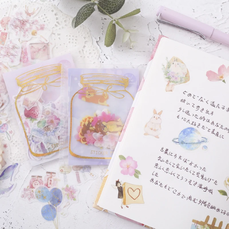 2pack/lot Kawaii Girl Heart Hot Stamp Stickers Label Sticker DIY Diary&ampAlbum Decoration Stationary | Канцтовары для офиса и