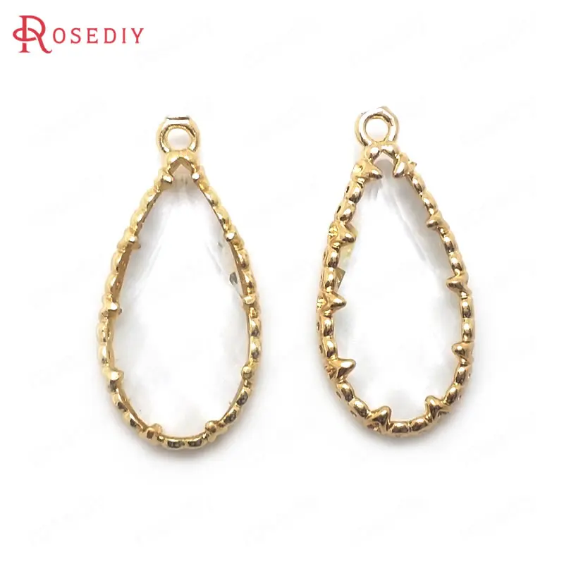 (C611)6 штук 25x1 2 мм высококачественная латунь цвета золотистого шампанского + белое