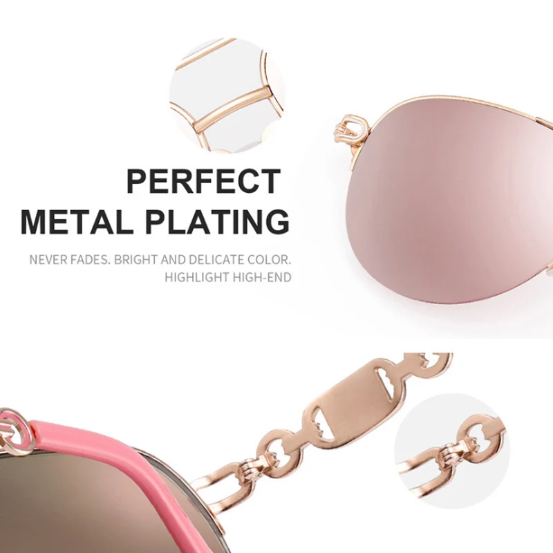 Женские солнцезащитные очки YOK'S TOP Grace розовые поляризационные в леопардовой