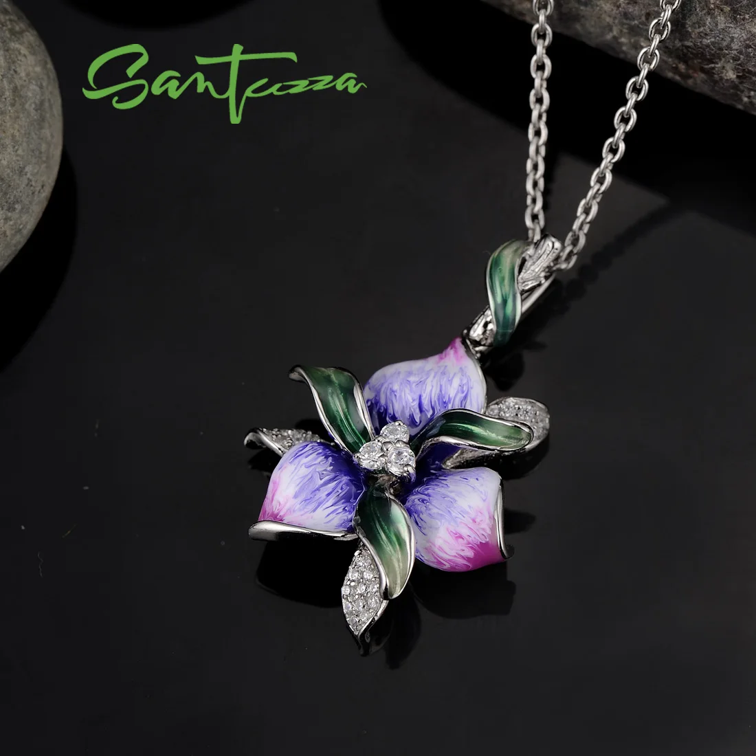 SANTUZZA, женские ожерелья, подвески, 925 пробы, серебро, люкс класс, для женщин, драгоценный камень, хорошее ювелирное изделие
