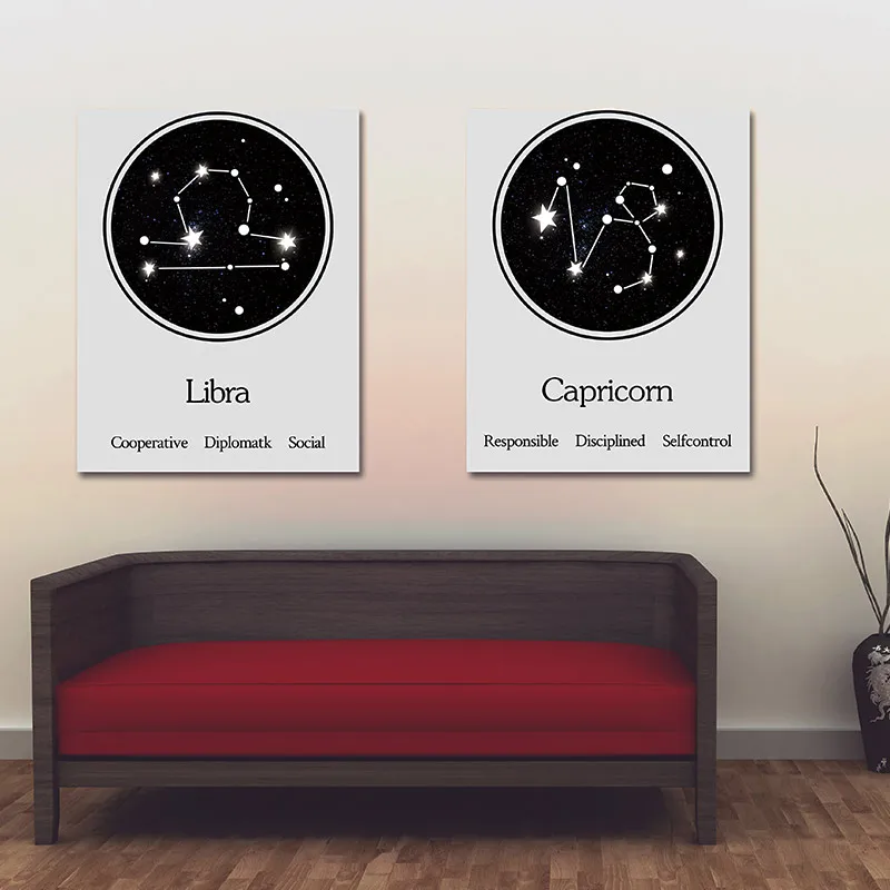 12 Созвездие индивидуальное впечатление Картина на холсте гадание Настенная