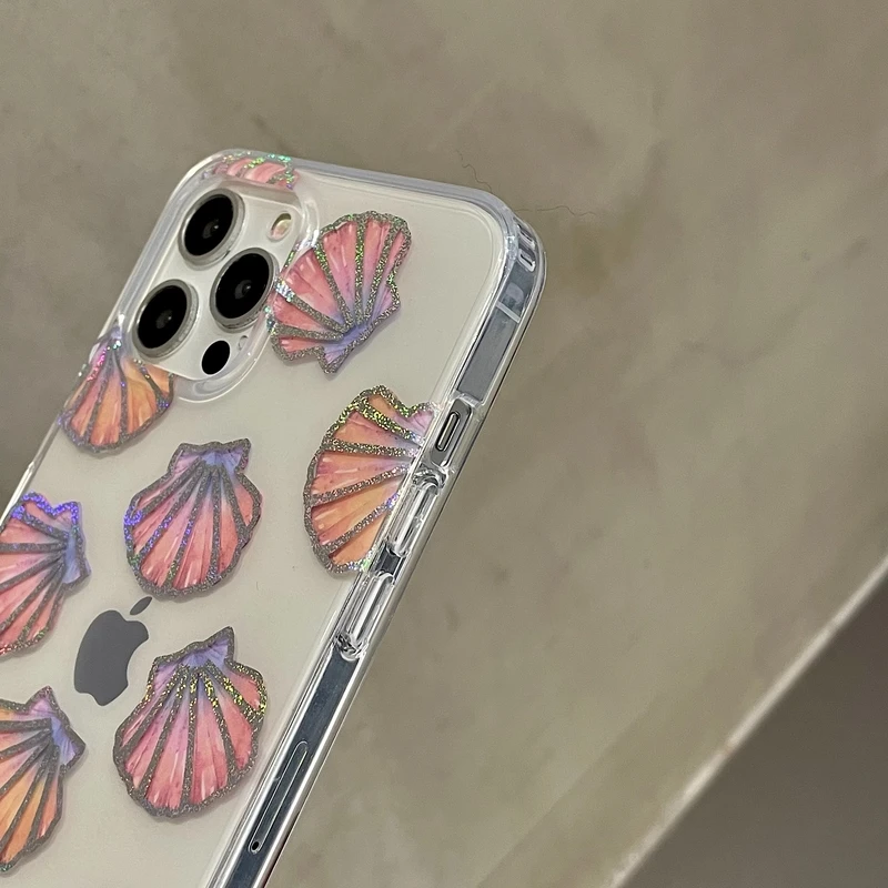 

Luxury Laser Glitter Shell Pattern Phone Case For iPhone 12 Pro Max 11 Pro Max X Xs Max Xr 7 8 Puls Cases Soft TPU Cover
