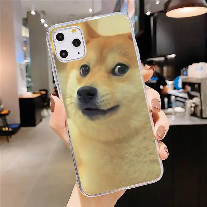 

Funny Doge Meme Kabosu Cute Phone Case Transparent soft For iphone 5 5s 5c se 6 6s 7 8 11 12 plus mini x xs xr pro max