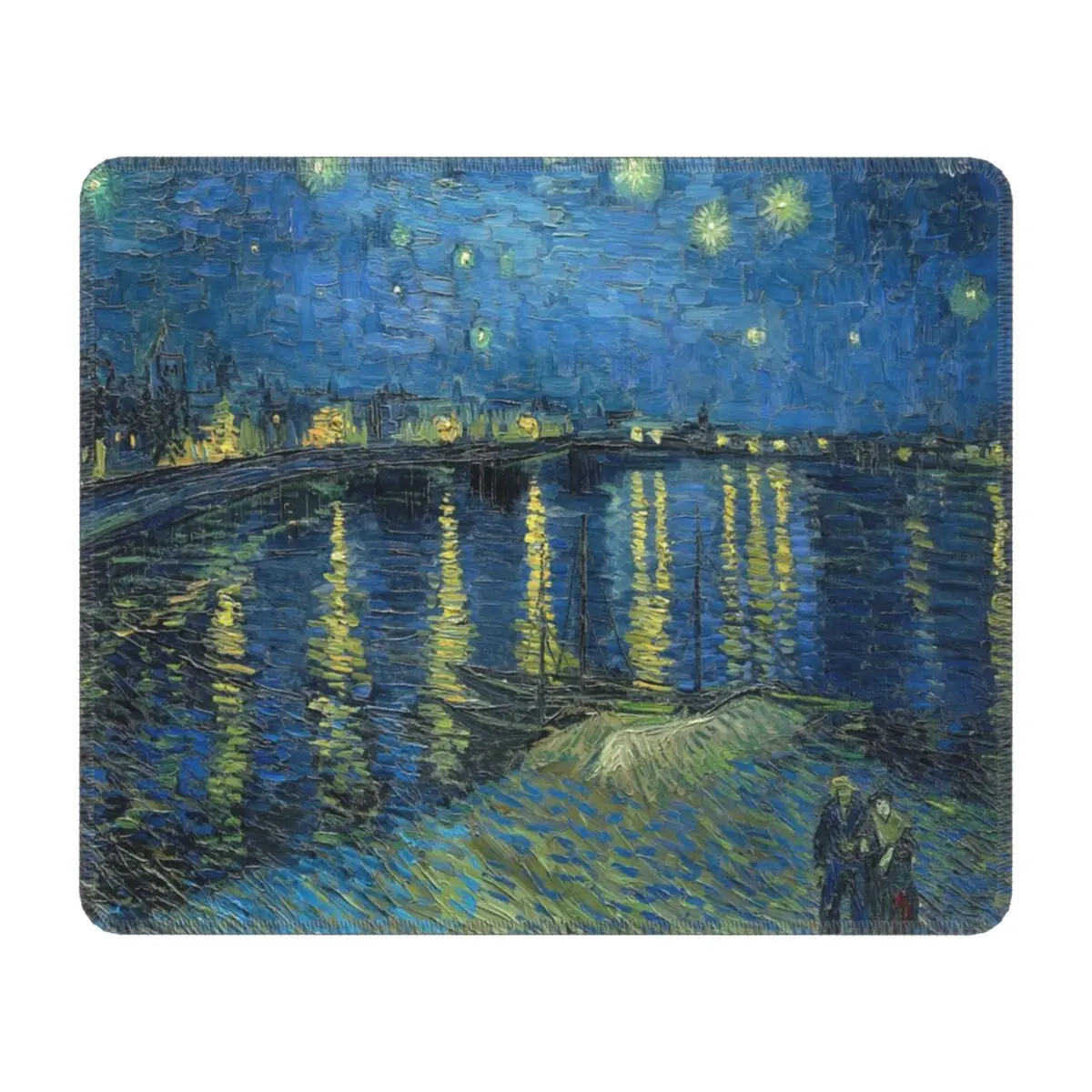 

Игровой коврик для мыши Starry Night Over The Rhone, Нескользящий Резиновый коврик для мыши, офисная техника, картина Винсента Ван Гога, Настольный ковр...